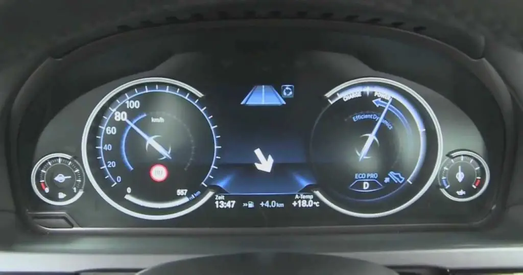 Image showing Efficient Dynamics on a BMW dashboard